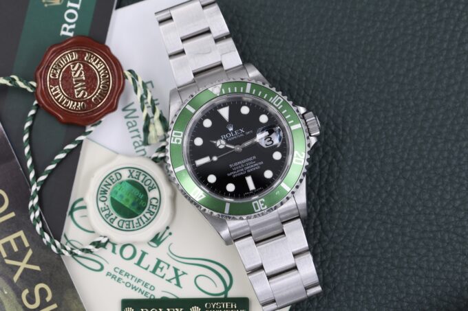 Rolex Submariner 16610LV Kermit Full Set Certifed Pre-Owned Rolex Service