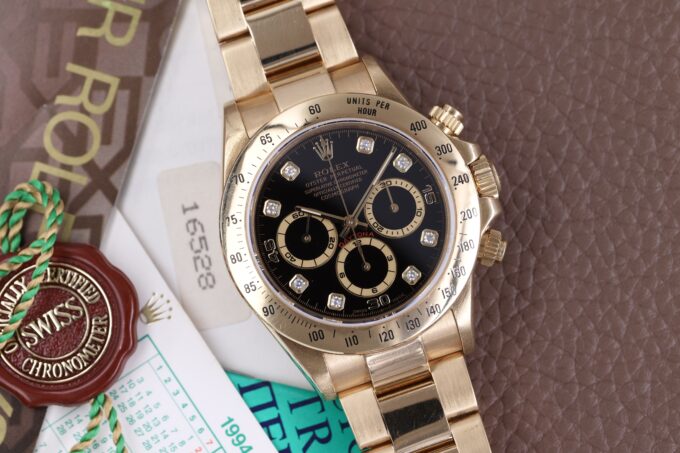 Rolex Daytona 16528 Daytona Full Set Black Diamond Dial